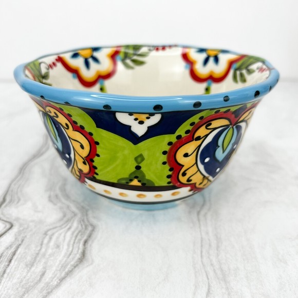 Tabletops Unlimited Espana Bocca 6" Bowl Soup Cereal Hand Painted Mexican Design - Picture 1 of 6